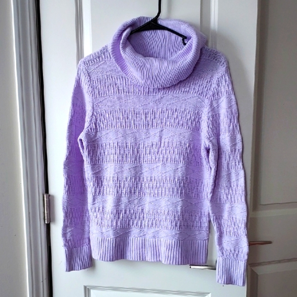 Christopher & Banks Petite Lavender Turtleneck Sweater Pm